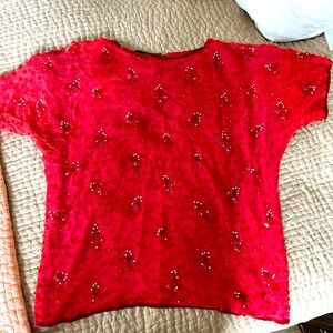 Vintage sequins and silk top